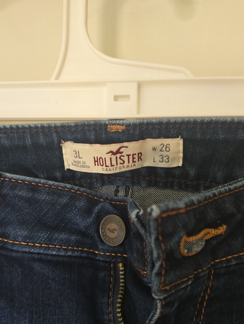 Hollister Men's Dark Indigo Skinny Jeans 3L 26x33L